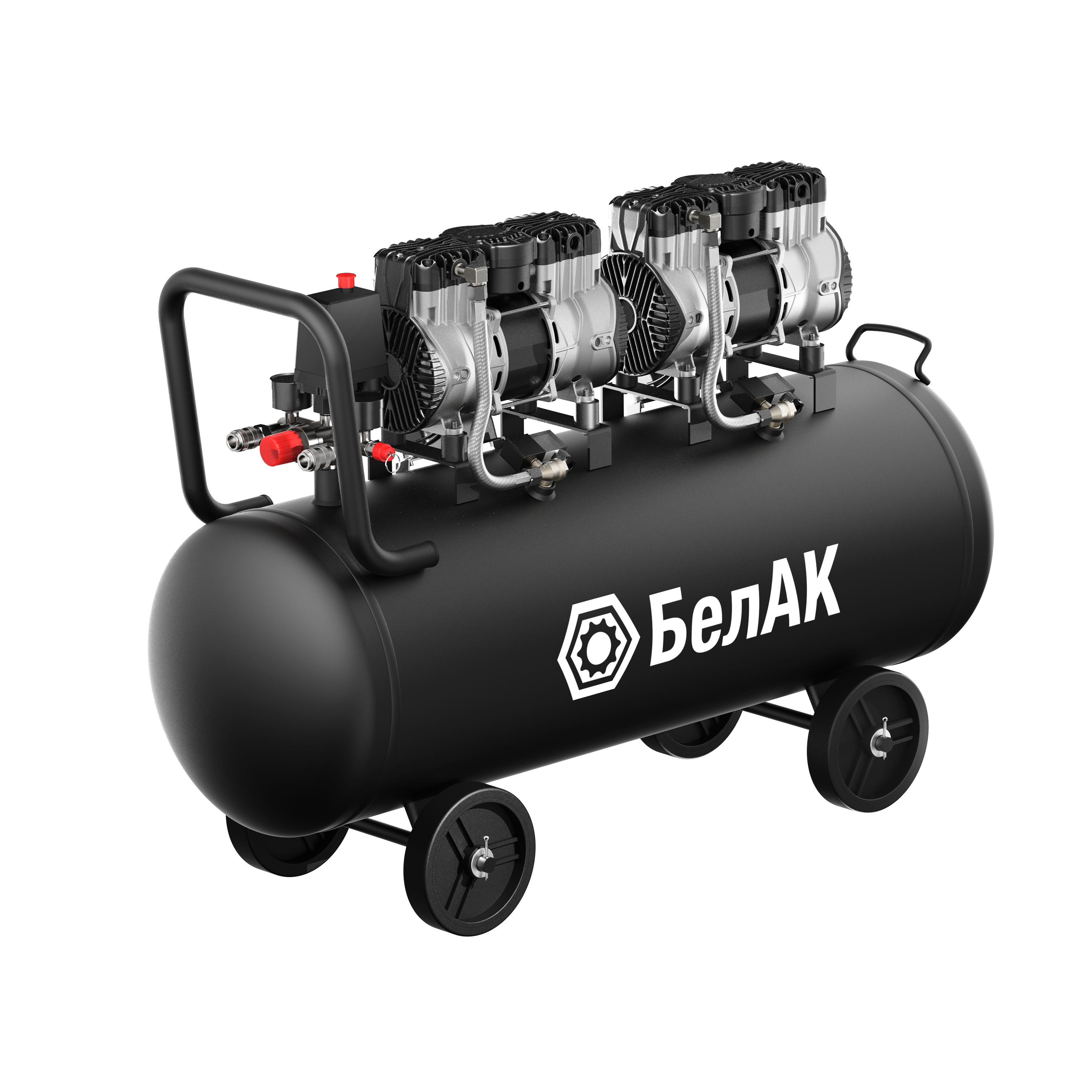 Компрессор воздушный безмасляный, 100 л, 550 л/мин, 2200 Вт. БелАК