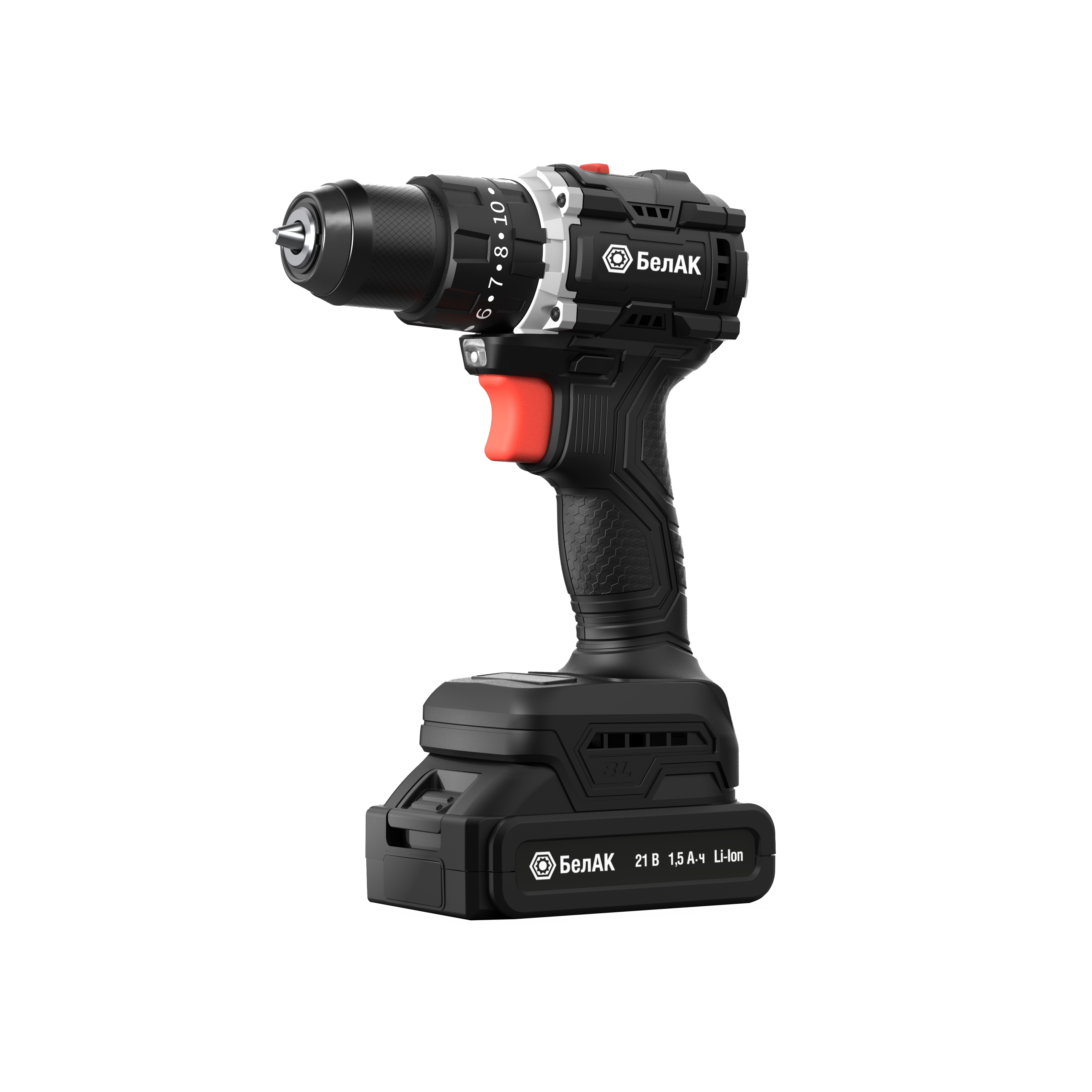 Дрель-шуруповерт 21В ударная (55Нм, бесщеточная, в кейсе, 2 АКБ) "БелАК"