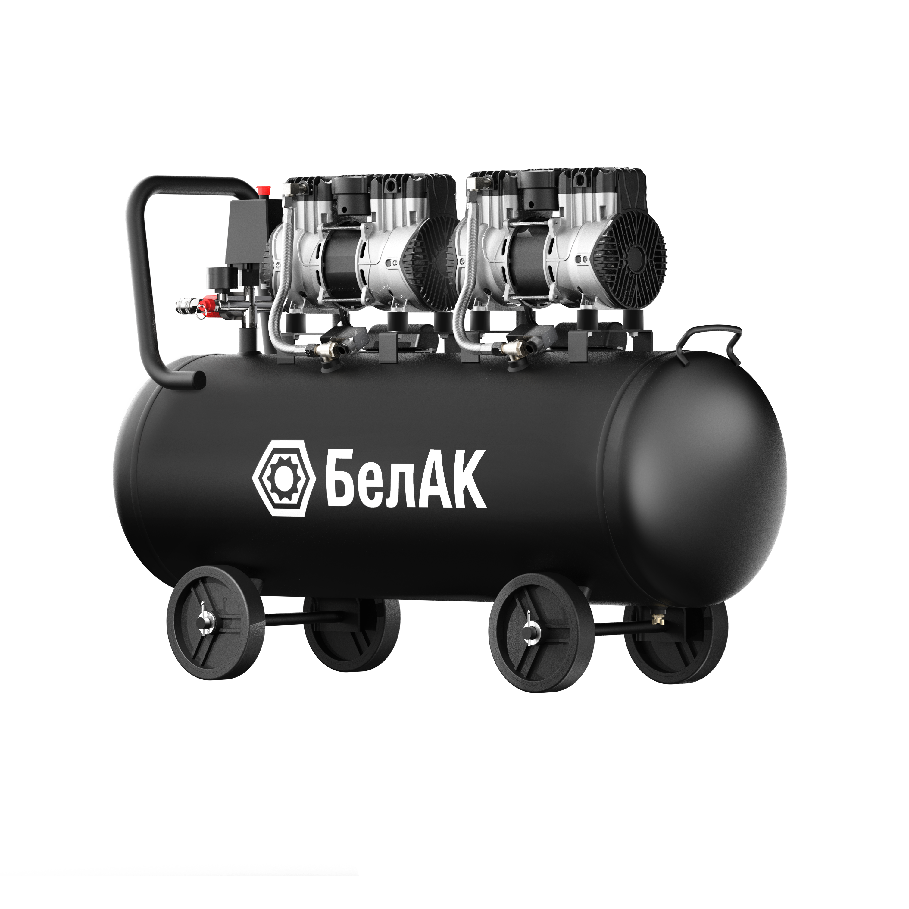 Компрессор воздушный безмасляный, 100 л, 550 л/мин, 2200 Вт. БелАК