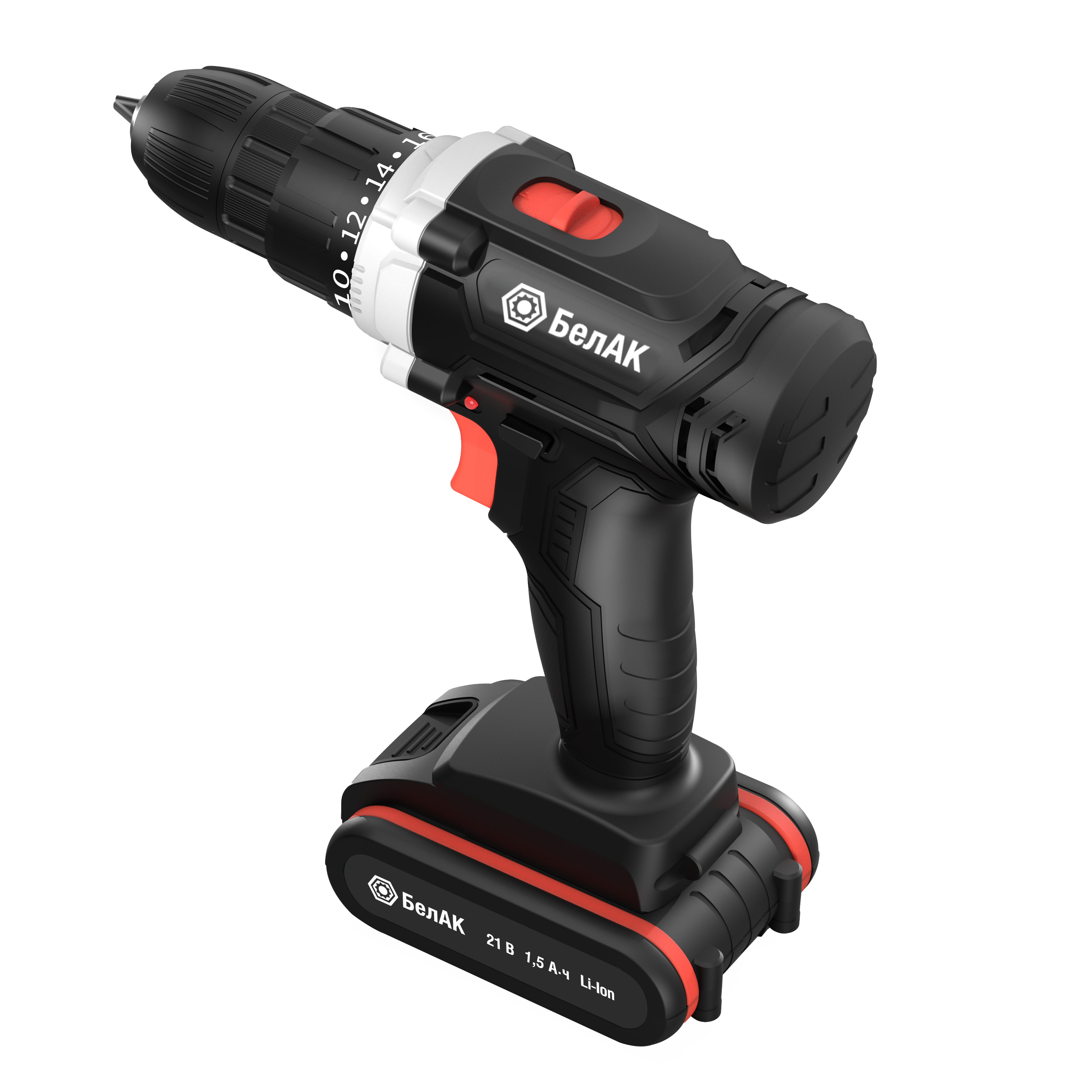 Дрель-шуруповерт 21В (40Нм, щеточная, в кейсе, 2 АКБ) "БелАК"