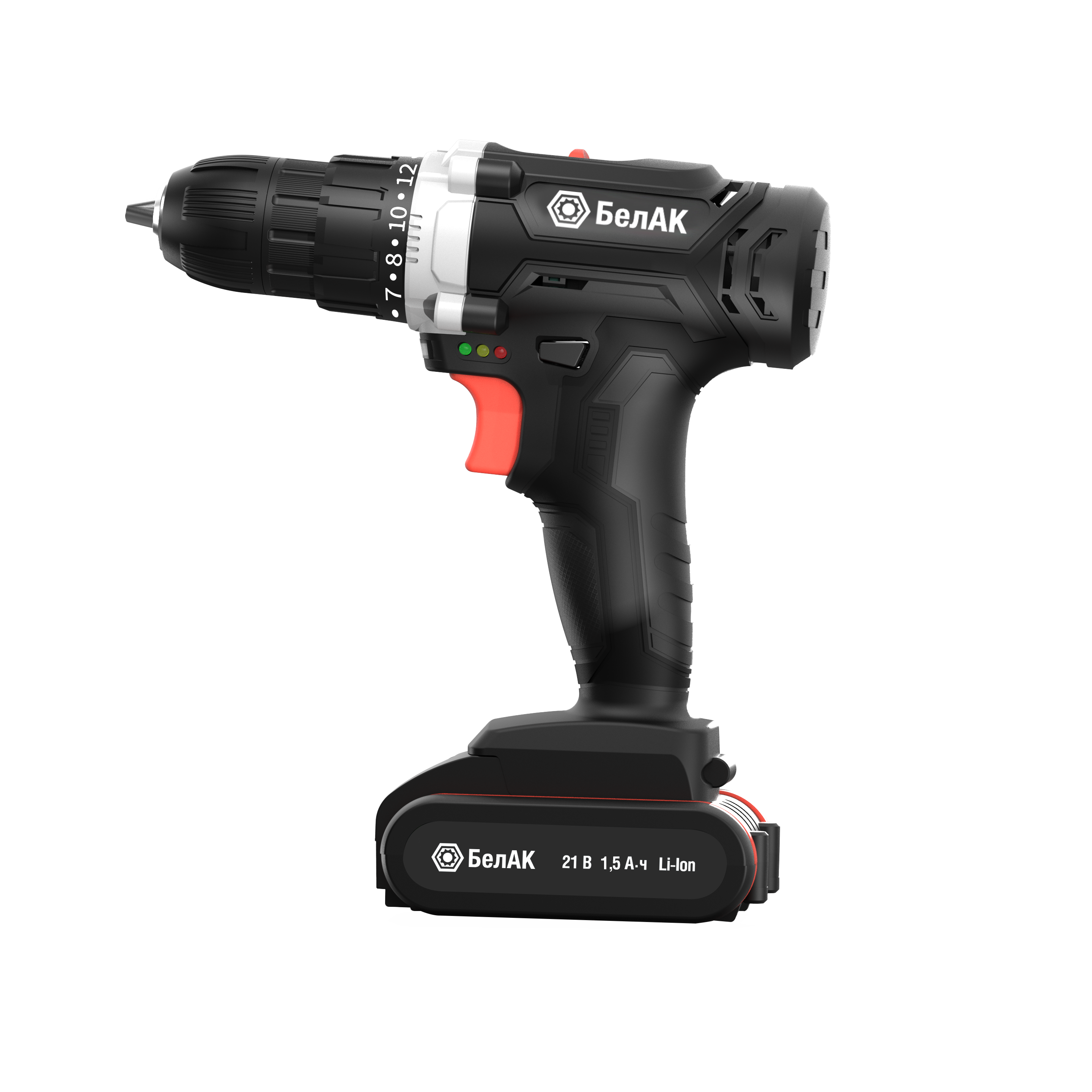 Дрель-шуруповерт 21В (40Нм, щеточная, в кейсе, 2 АКБ) "БелАК"