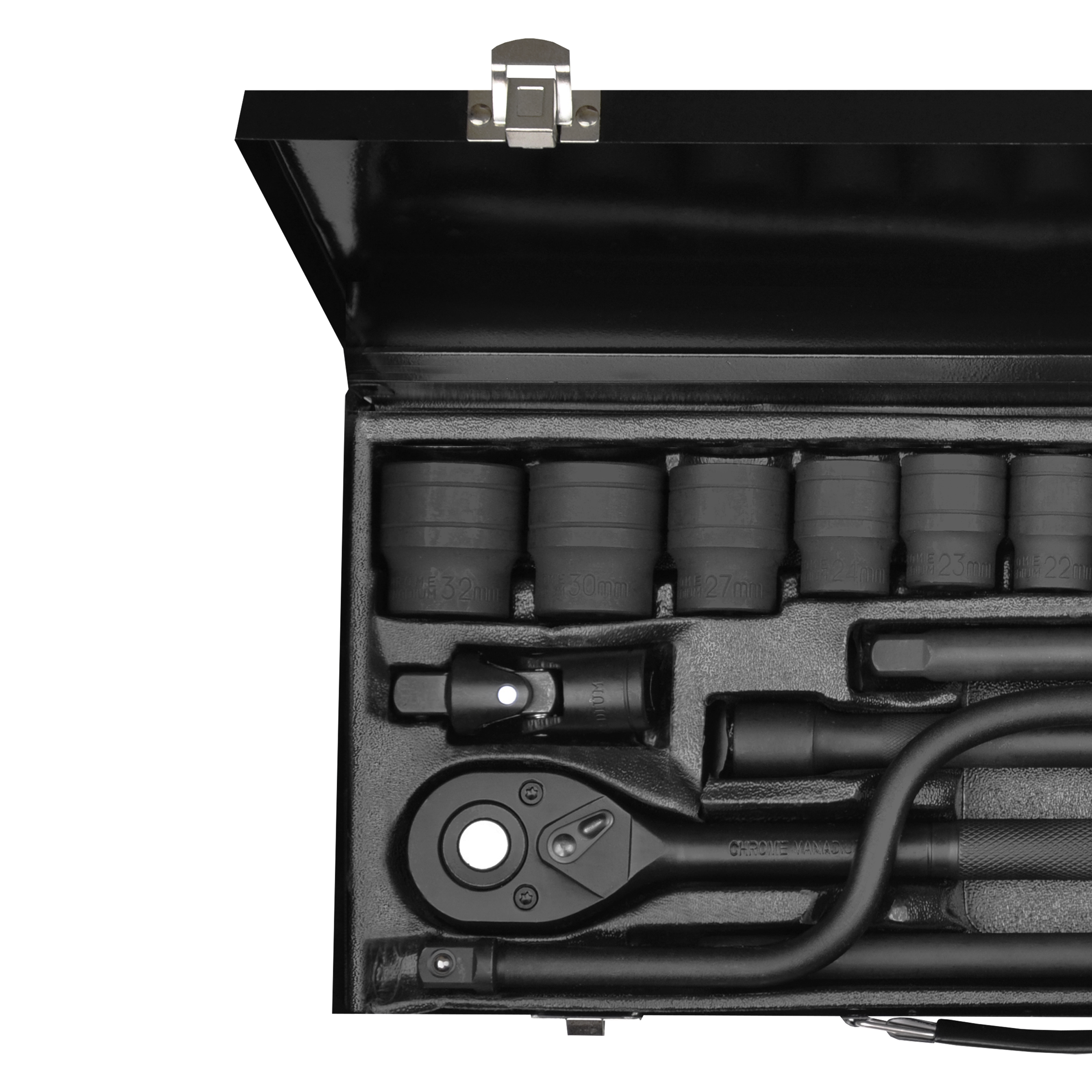 Набор торцевых головок с ключом-трещоткой, 24 предмета