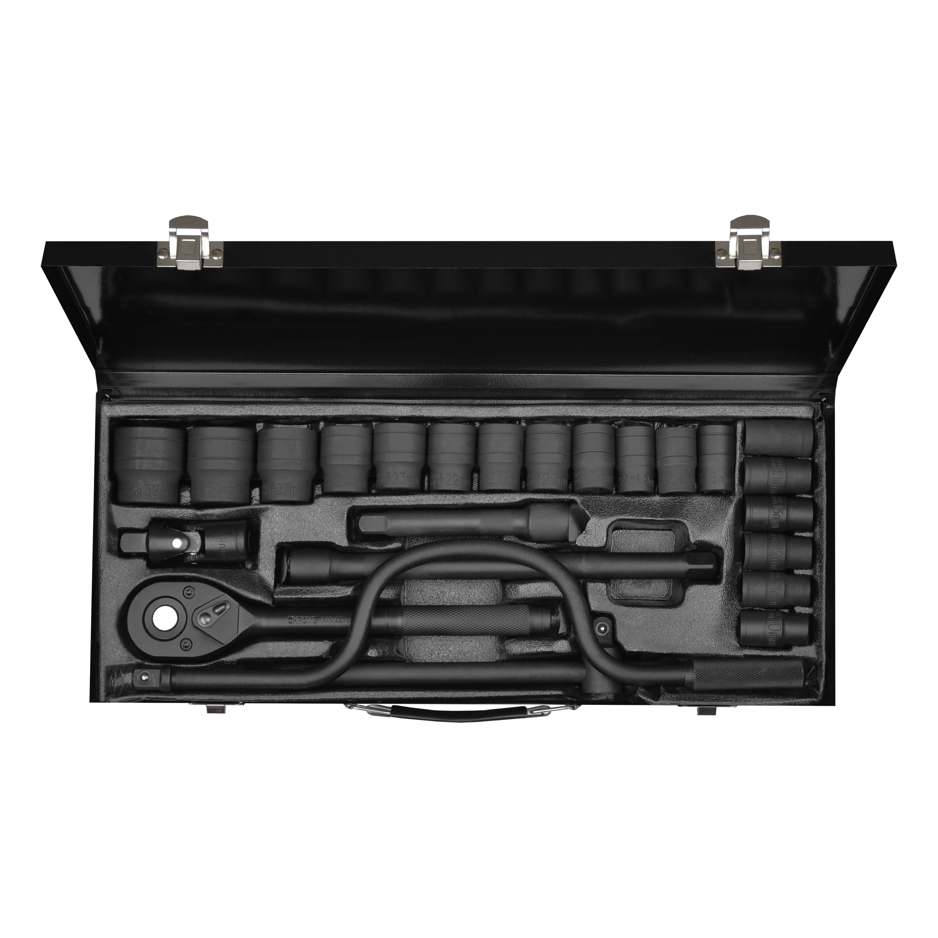 Набор торцевых головок с ключом-трещоткой, 24 предмета