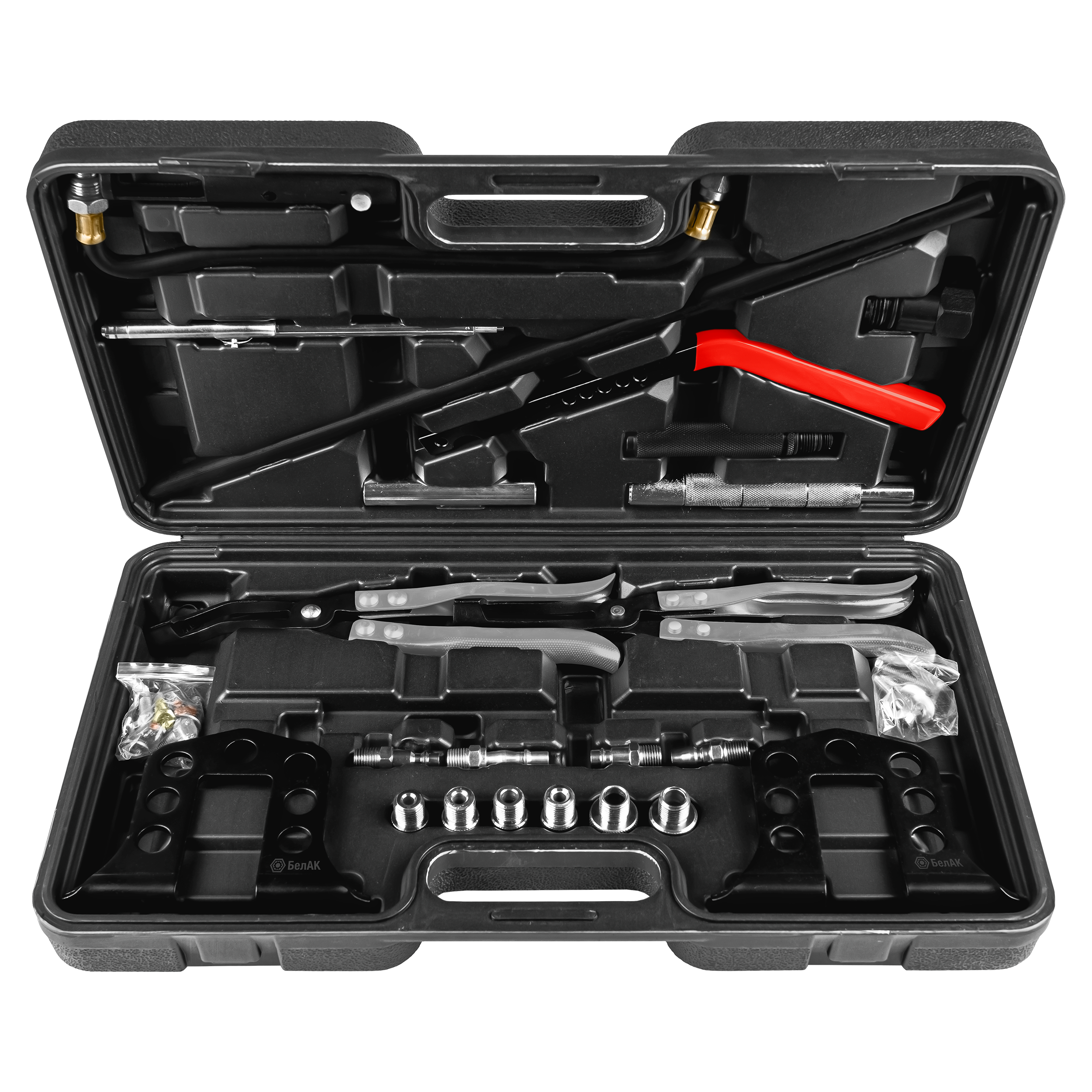 Рассухариватель клапанов универсальный, с насадками ГБЦ, (Набор 23 предмета), "БелАК"