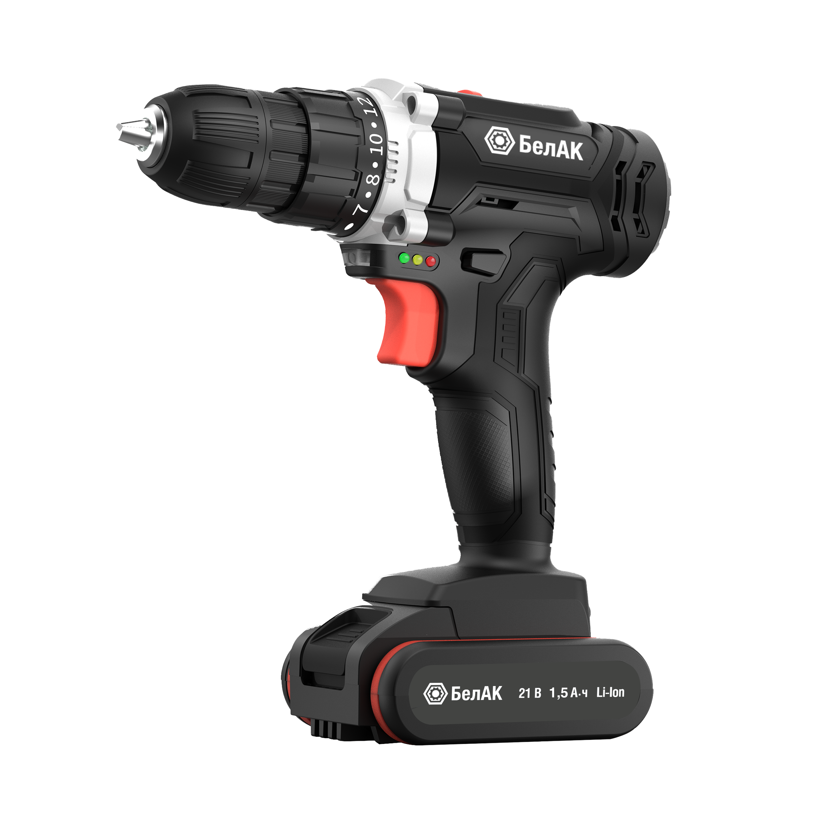 Дрель-шуруповерт 21В (40Нм, щеточная, в кейсе, 2 АКБ) "БелАК"