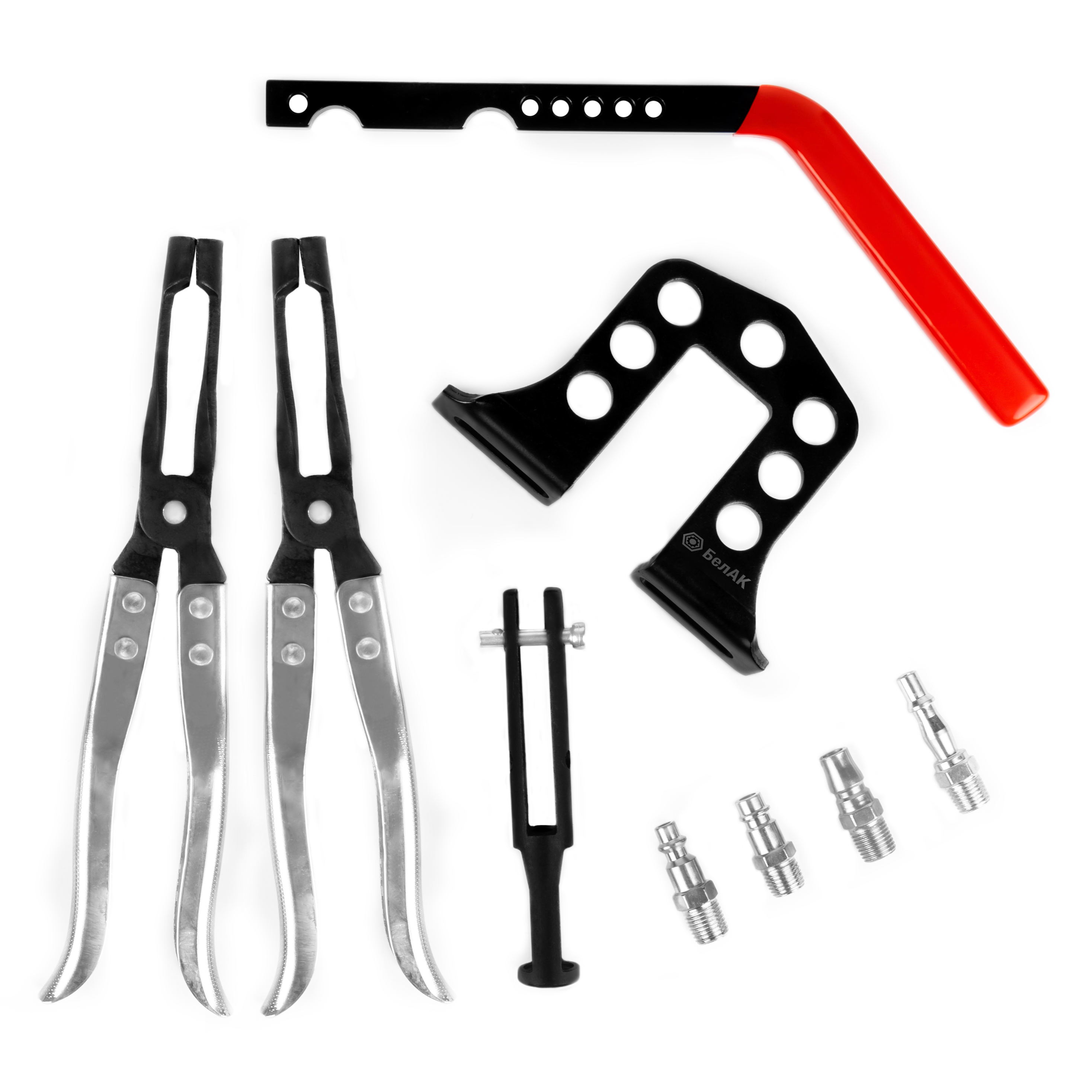 Рассухариватель клапанов универсальный, с насадками ГБЦ, (Набор 23 предмета), "БелАК"