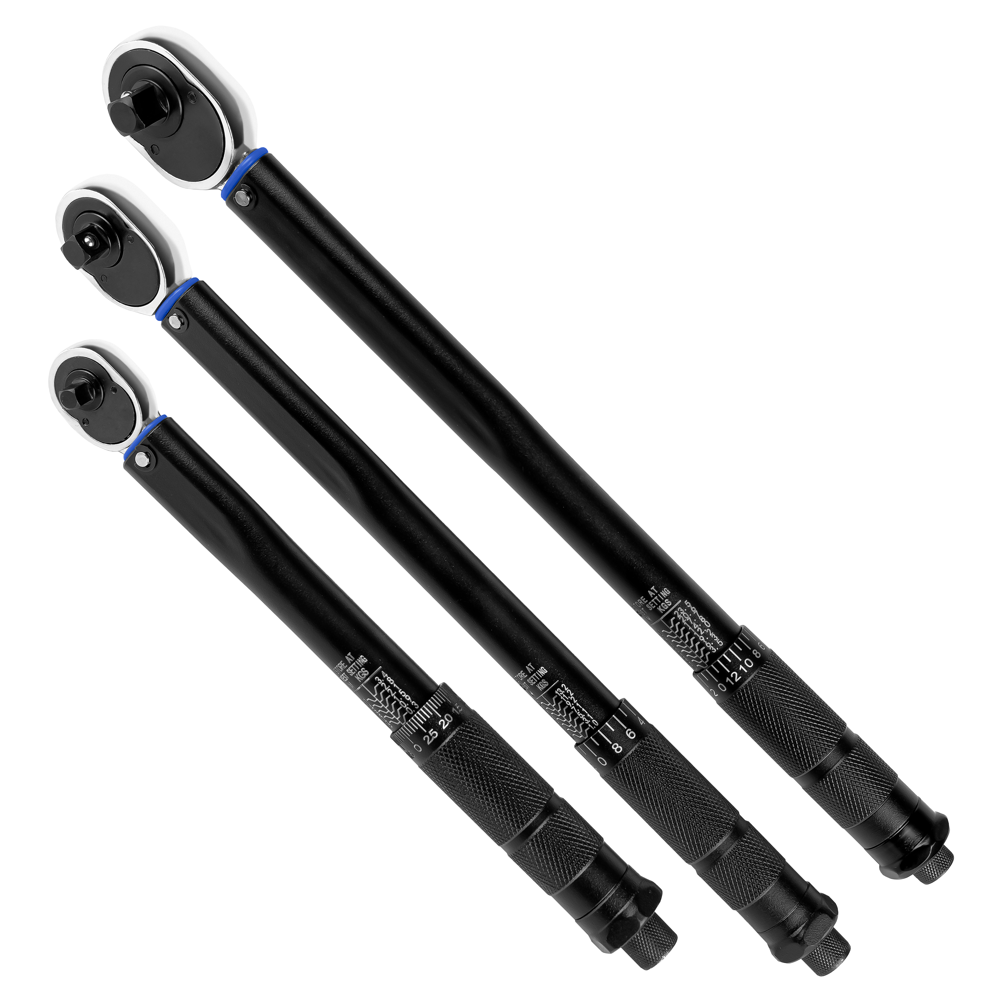 Набор ключей динамометрических 3 шт. 1/2" (20-230 Нм), 1/4" (3-33 Нм), 3/8" (10-140 Нм)