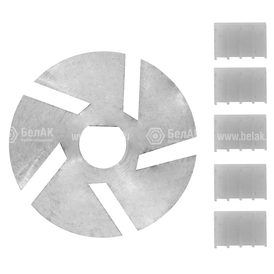 Ротор металлический с лопатками в комплекте (5 шт.) для насосов БелАК "Стандарт", "Прометей" и комплексов на базе этих насосов детально