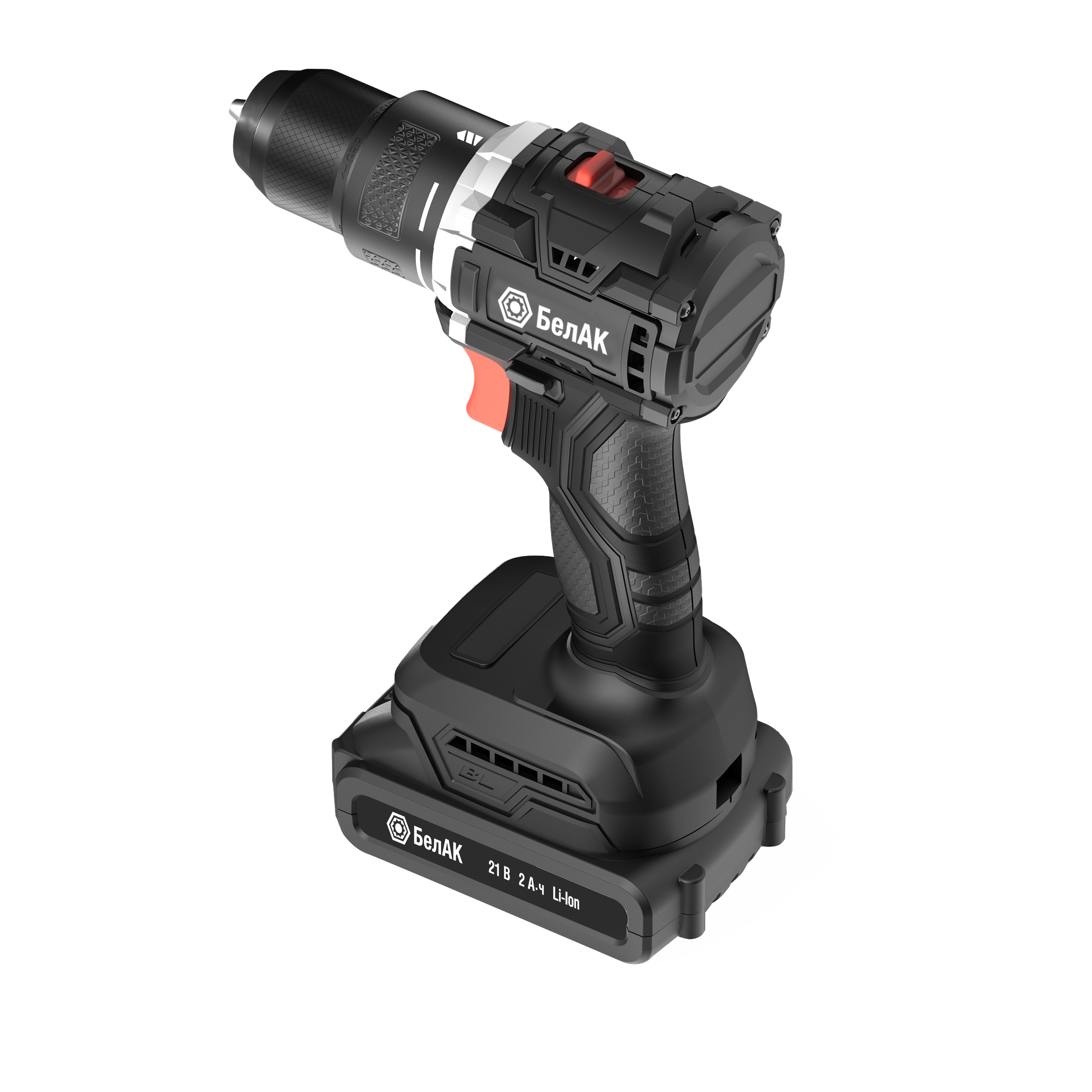 Дрель-шуруповерт 21В (55Нм, бесщеточная, в кейсе, 2 АКБ) "БелАК"
