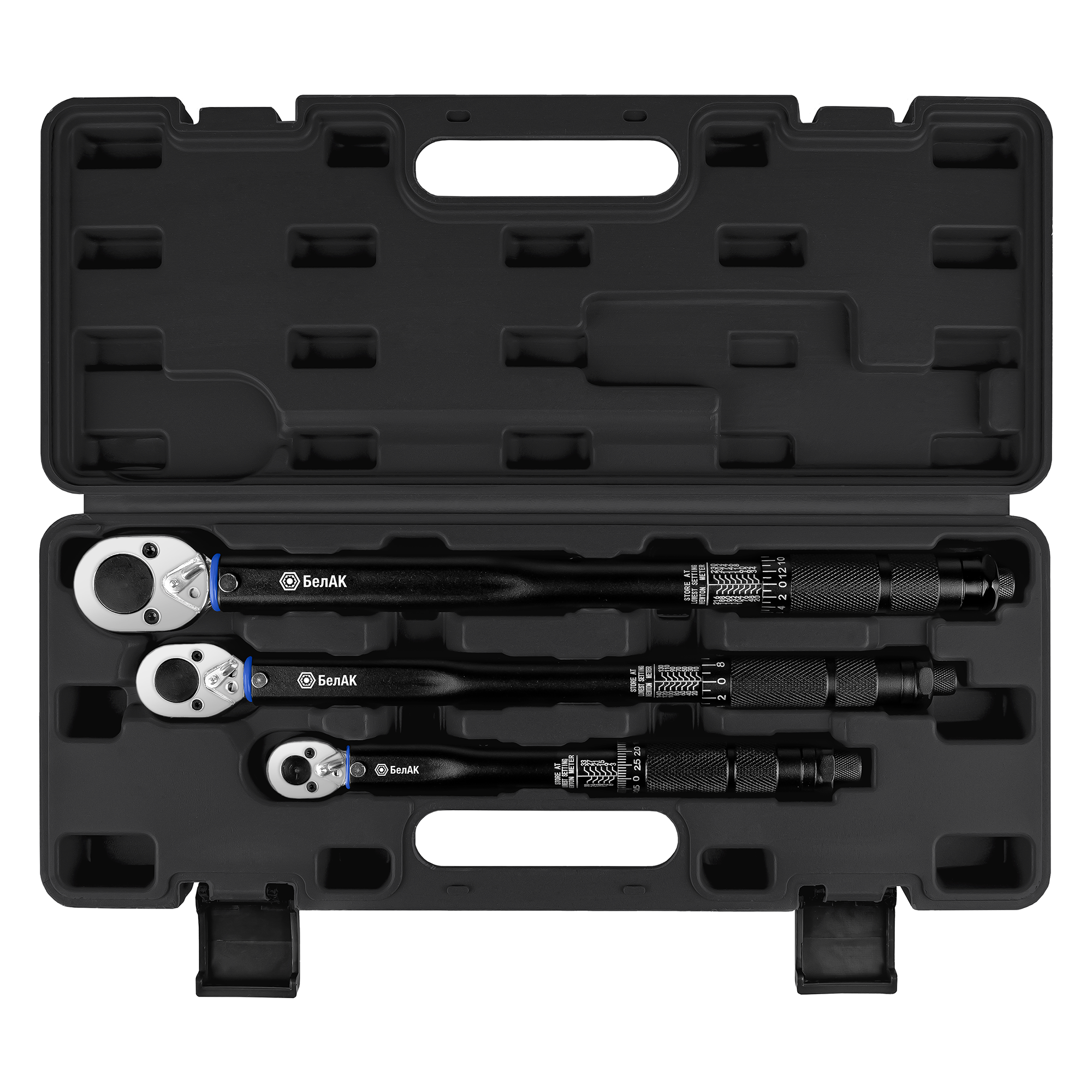 Набор ключей динамометрических 3 шт. 1/2" (20-230 Нм), 1/4" (3-33 Нм), 3/8" (10-140 Нм)