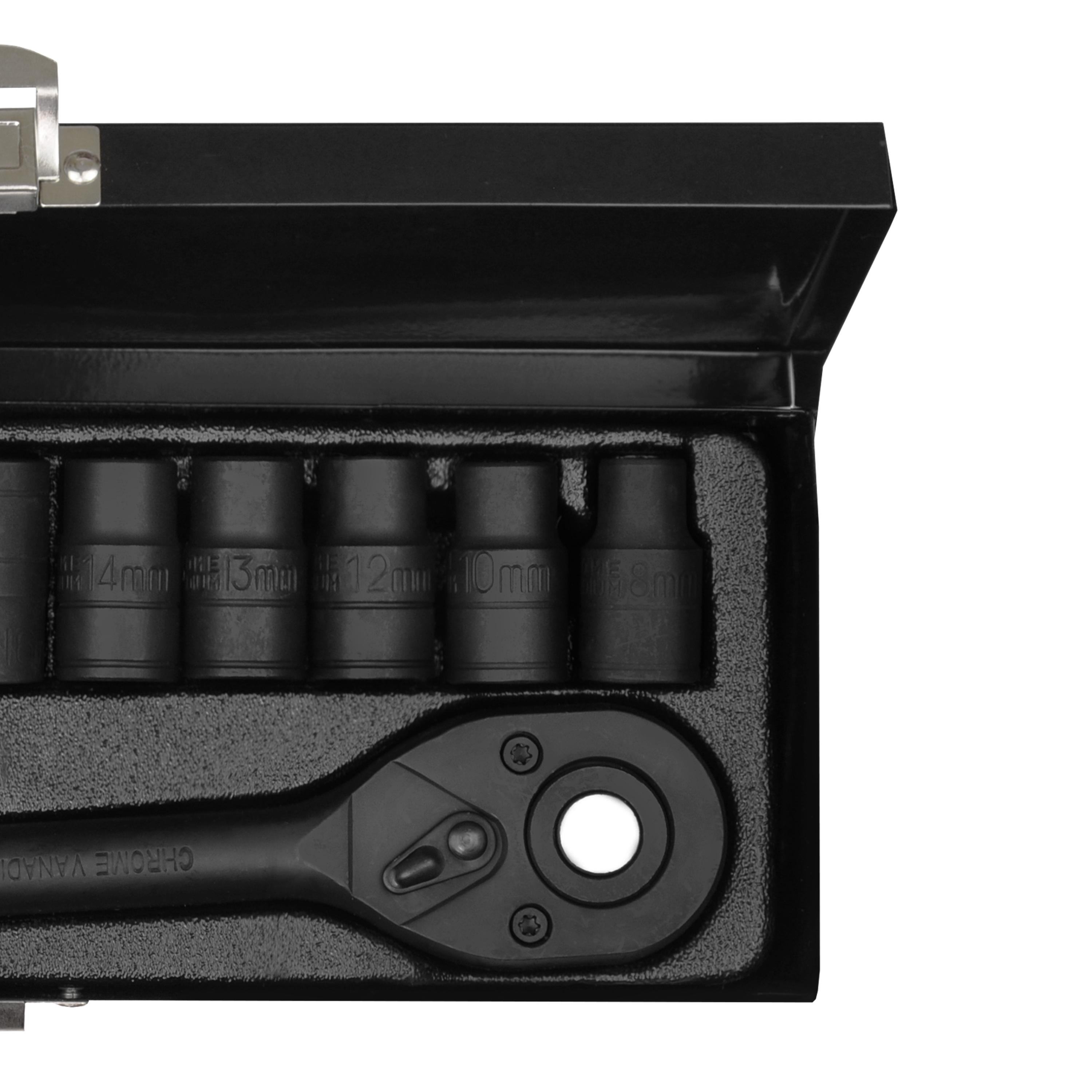 Набор торцевых головок с ключом-трещоткой, 12 предметов