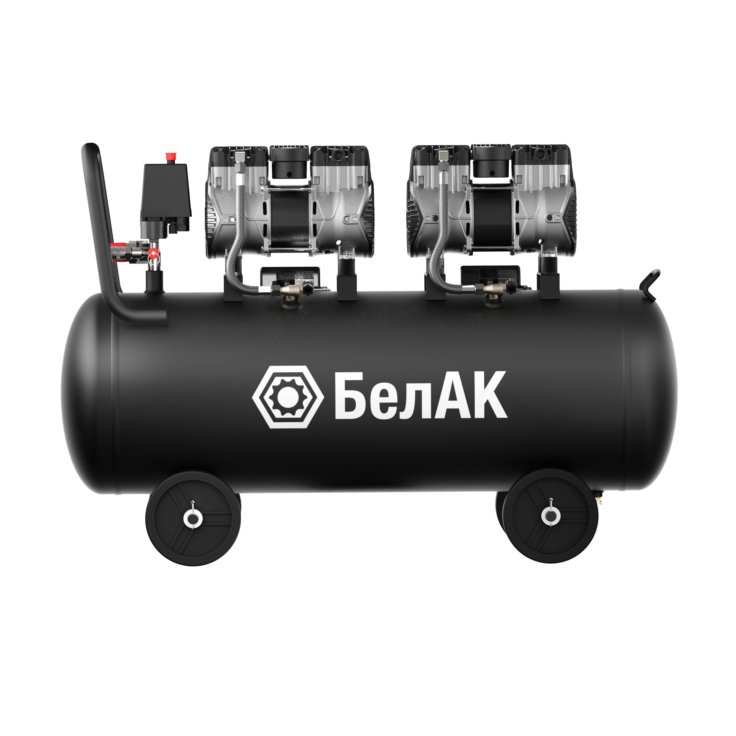 Компрессор воздушный безмасляный, 100 л, 550 л/мин, 2200 Вт. БелАК