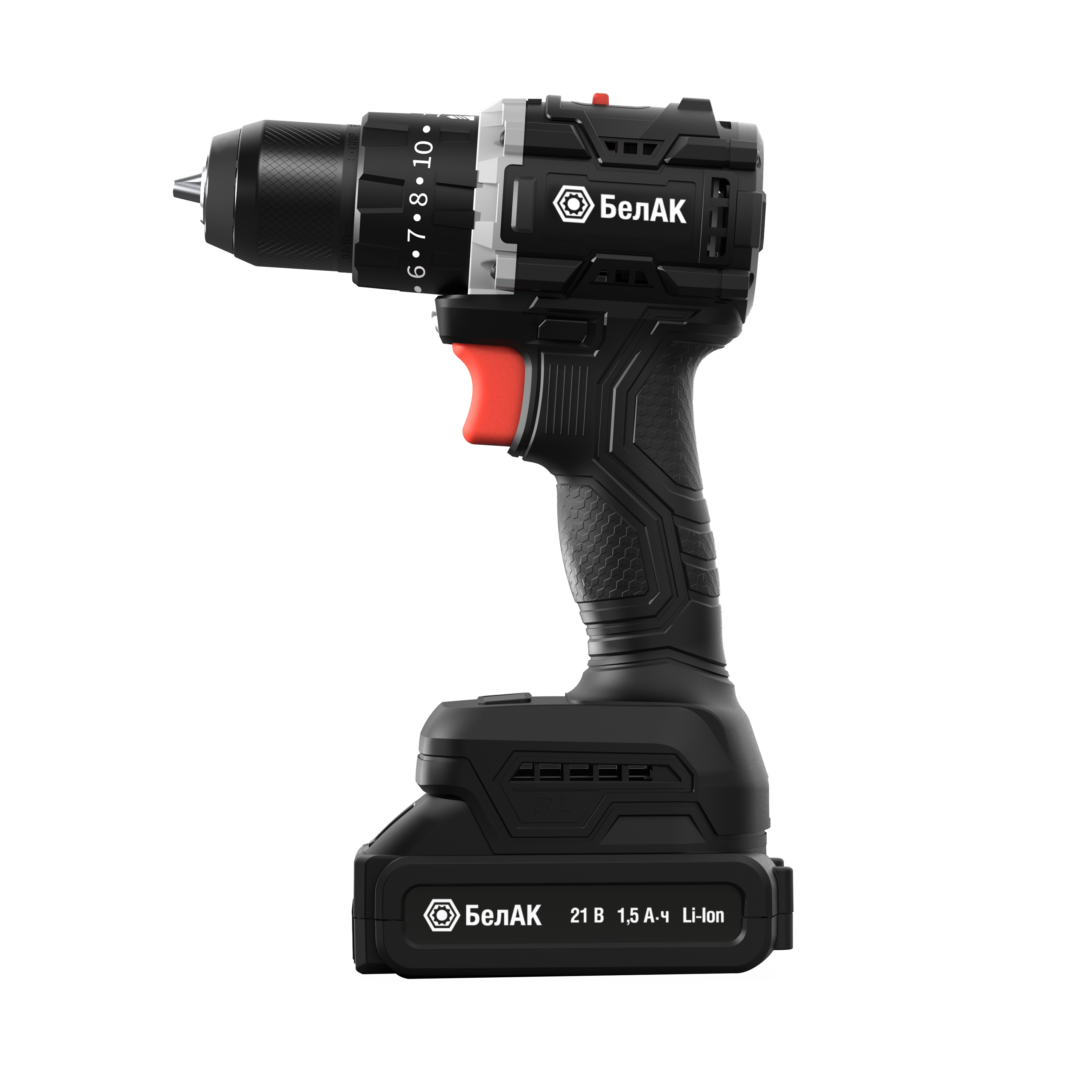 Дрель-шуруповерт 21В ударная (55Нм, бесщеточная, в кейсе, 2 АКБ) "БелАК"