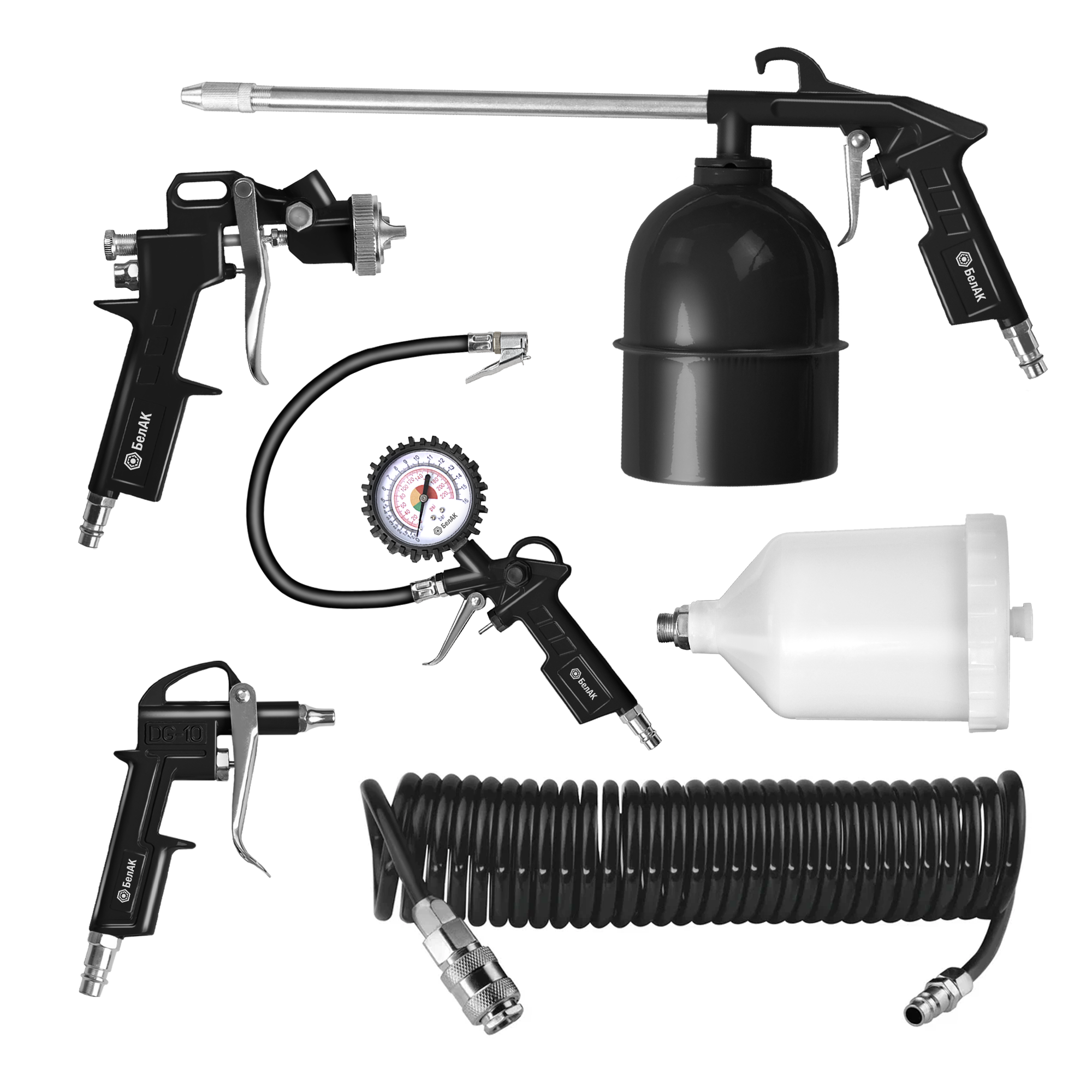 Набор пневмоинструмента для компрессора, 5 предметов