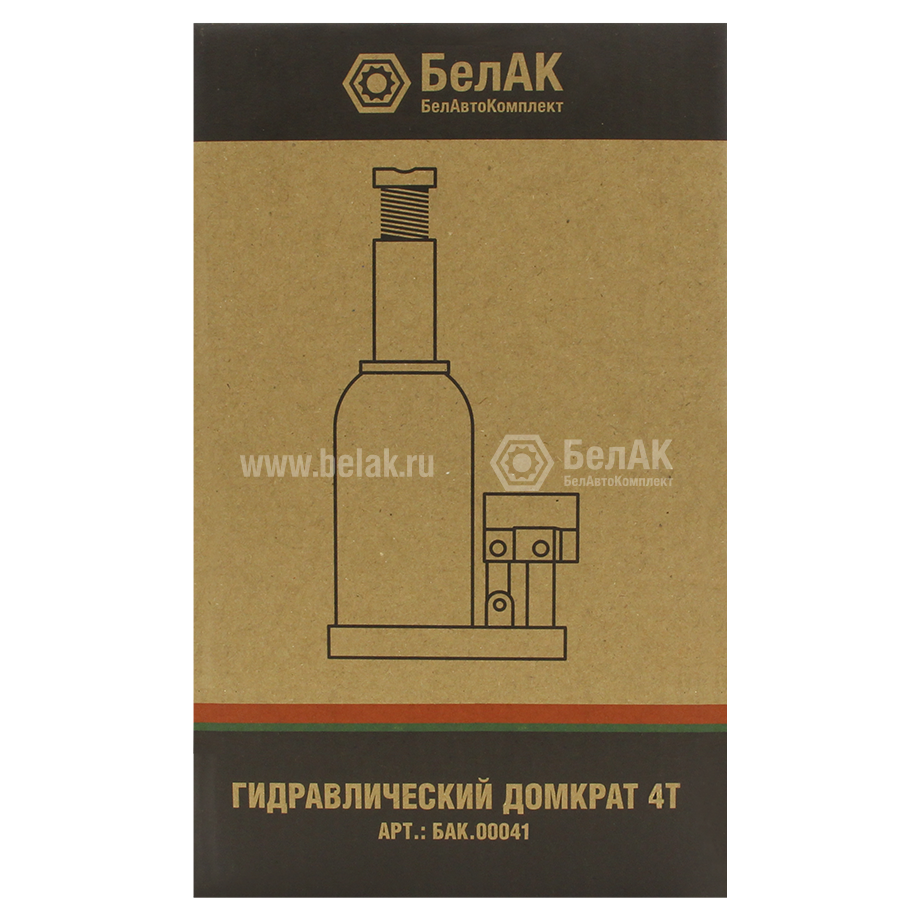 Домкрат БелАК 4 гидравлический бутылочного типа фото детальное