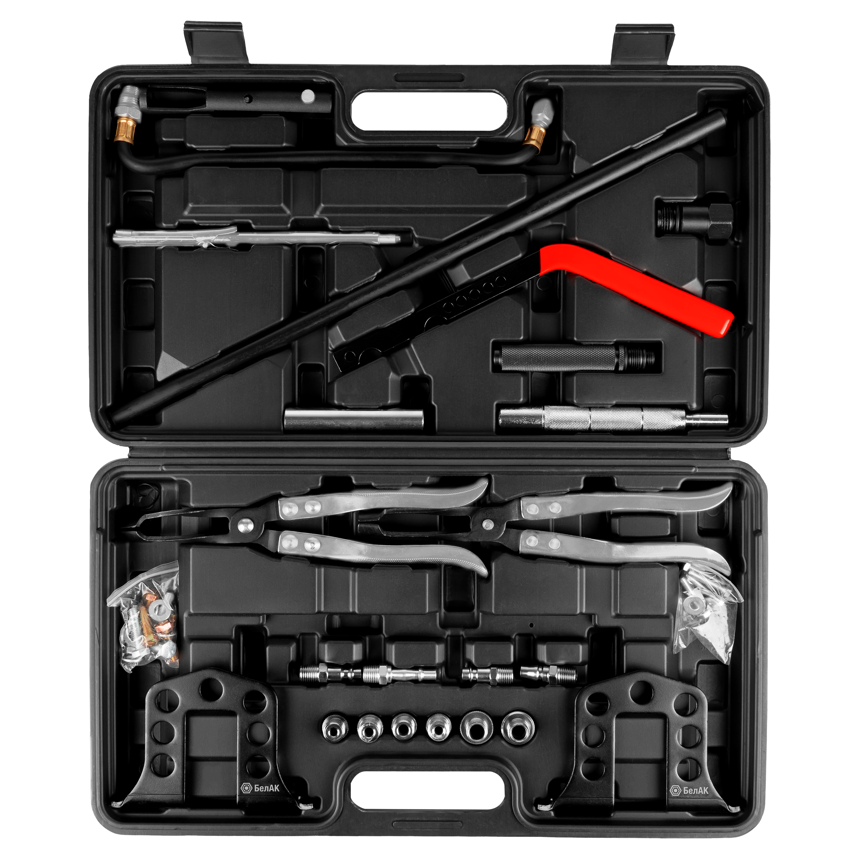Рассухариватель клапанов универсальный, с насадками ГБЦ, (Набор 23 предмета), "БелАК"