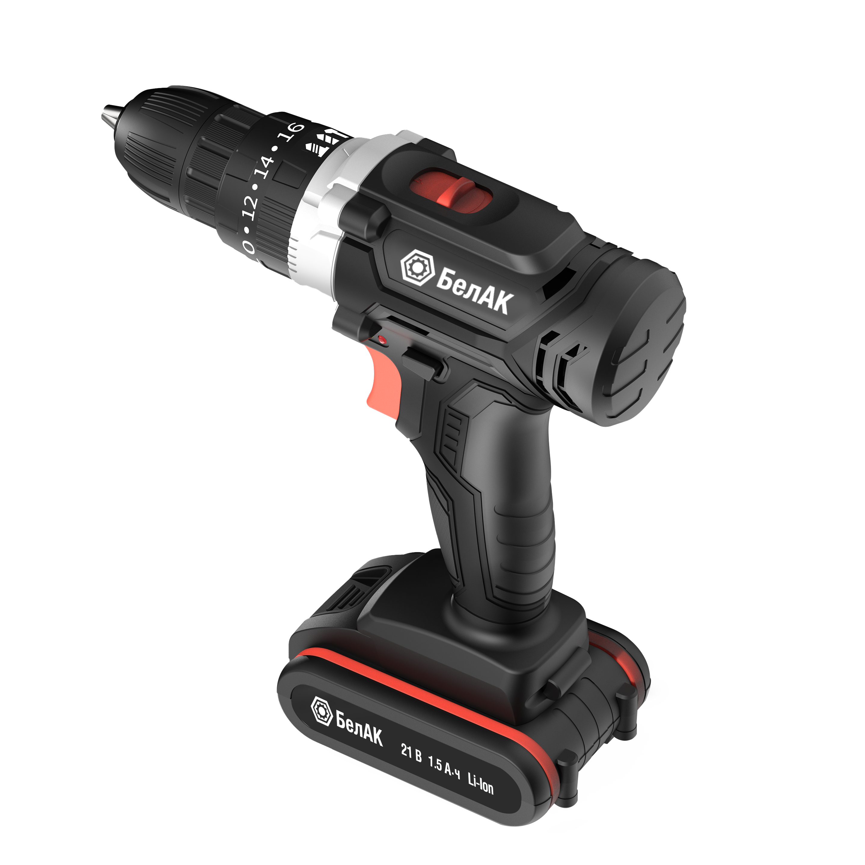 Дрель-шуруповерт 21В ударная (40Нм, щеточная, в кейсе, 2 АКБ) "БелАК"